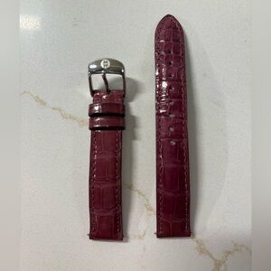 Michele 16 mm Genuine Patent Alligator Leather Brownish Mauve Watch Band Strap